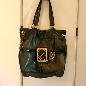 Leather Purse w/Patent Leather Trim
